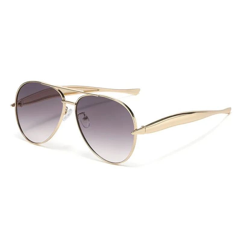 Retro Pilot Metal Sunglasses