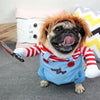 Funny Dog Halloween Costume With Knife