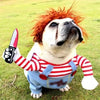 Funny Dog Halloween Costume With Knife